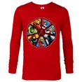 thumbnail image 1 of Marvel Avengers 60th Anniversary Classic Comic Hero Shield- Long Sleeve T-Shirt for Men - Customized-New Red, 1 of 5
