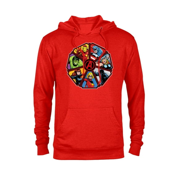 Marvel Avengers 60th Anniversary Classic Comic Hero Shield- Pullover Hoodie for Adults - Customized-Red