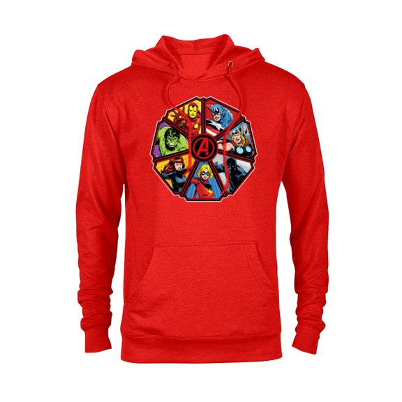 Marvel Avengers 60th Anniversary Classic Comic Hero Shield- Pullover Hoodie for Adults - Customized-Red