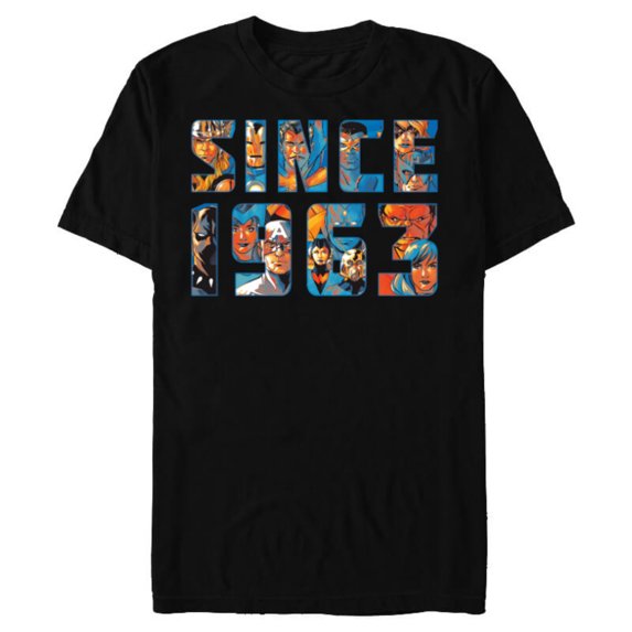 Marvel Avengers 60th Anniversary Since 1963 Retro Classic- Short Sleeve Blended T-Shirt for Adults - Customized-Black