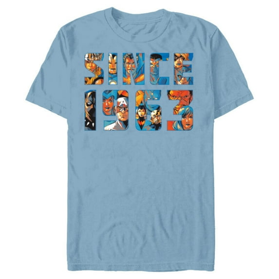 Marvel Avengers 60th Anniversary Since 1963 Retro Classic- Short Sleeve Blended T-Shirt for Adults - Customized-Ocean Blue