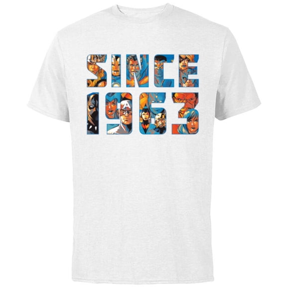 Marvel Avengers 60th Anniversary Since 1963 Retro Classic- Short Sleeve Cotton T-Shirt for Adults - Customized-White