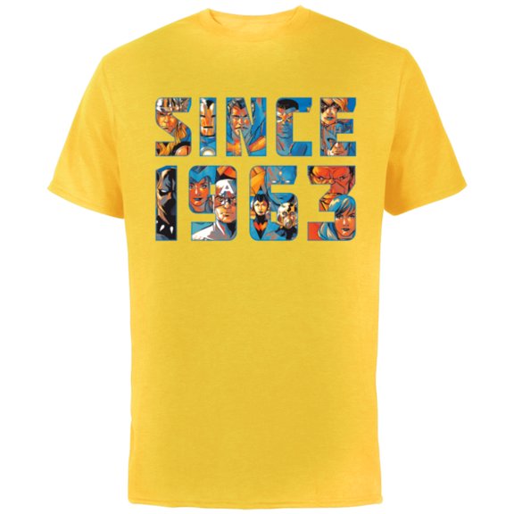 Marvel Avengers 60th Anniversary Since 1963 Retro Classic- Short Sleeve Cotton T-Shirt for Adults - Customized-Yellow
