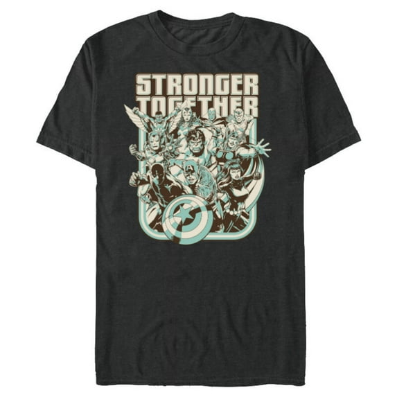 Marvel Avengers 60th Anniversary Stronger Together Retro- Short Sleeve Blended T-Shirt for Adults - Customized-Dark Heather
