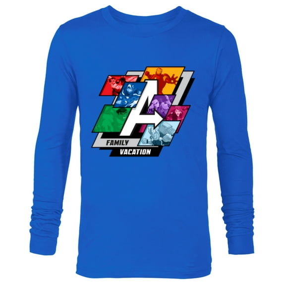 Marvel Avengers A-Logo Family Vacation Trip Travel - Long Sleeve T-Shirt for Men - Customized-Navy