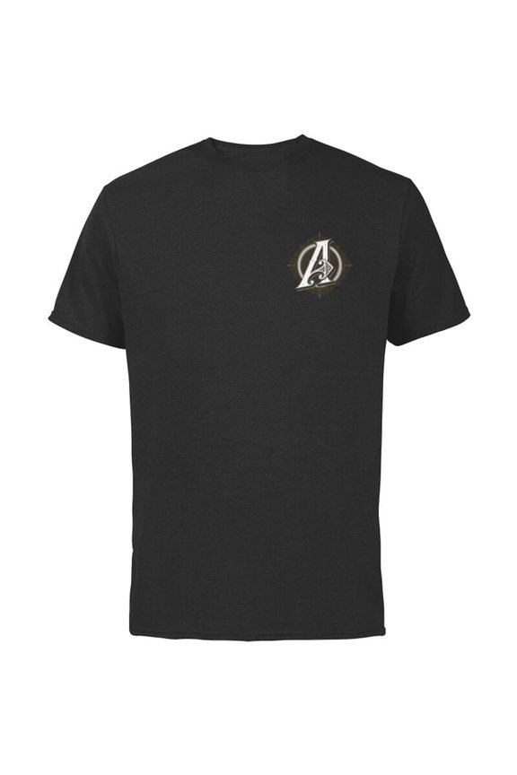 Avengers A-Logo Icon Bronze Super Fancy Steampunk - Short Sleeve Cotton T-Shirt for Adults - Customized-Black