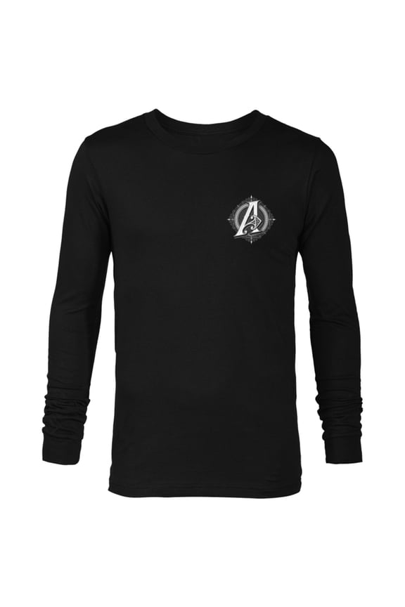 Avengers A-Logo Icon White Super Fancy Steampunk - Long Sleeve T-Shirt for Men - Customized-Black