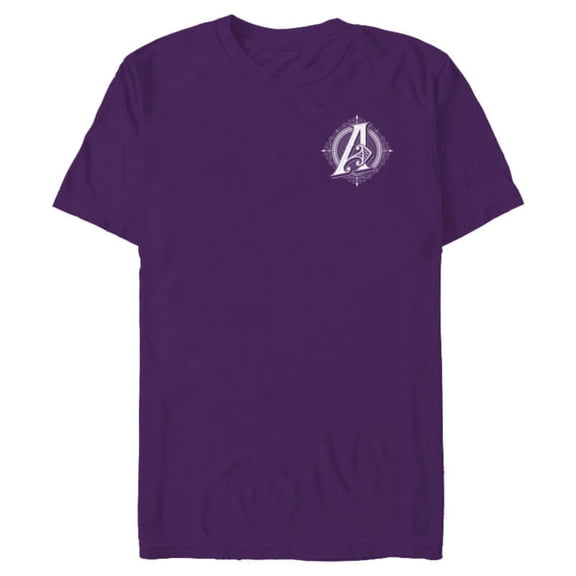 Marvel Avengers A-Logo Icon White Super Fancy Steampunk - Short Sleeve Blended T-Shirt for Adults - Customized-Purple