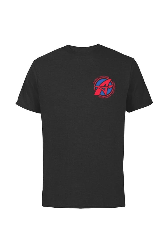 Avengers A-Logo Icon and Super Hero Names - Short Sleeve Cotton T-Shirt for Adults - Customized-Black