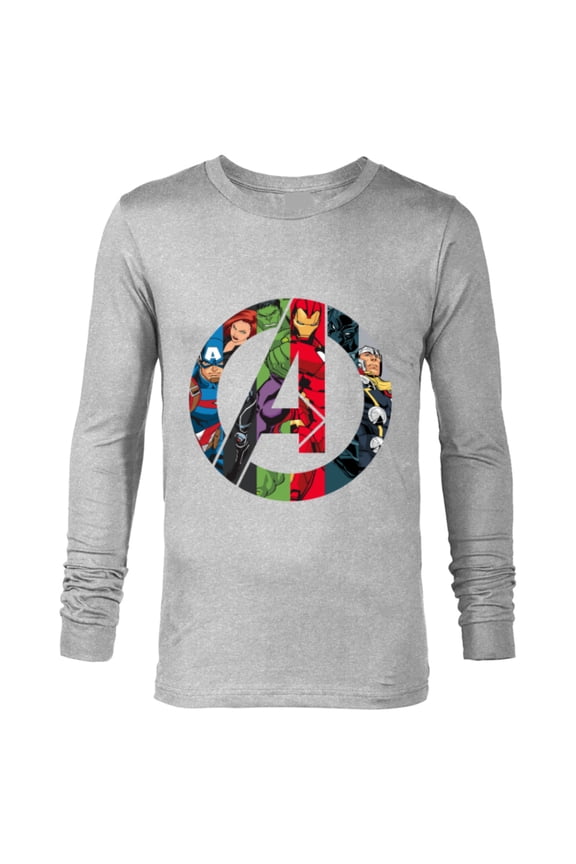 Avengers A Logo - Long Sleeve T-Shirt for Men -Customized-Athletic Heather