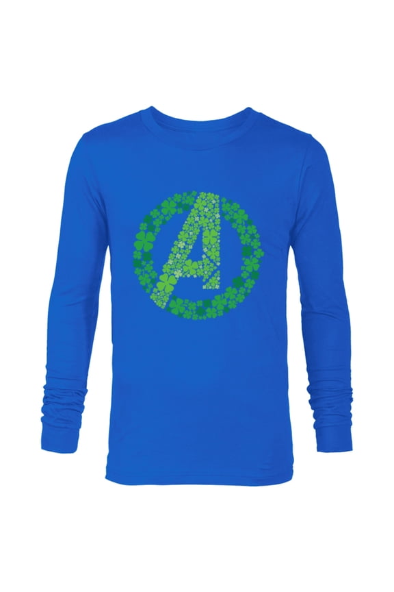 Avengers A Logo Lucky Shamrocks St. Patrick’s Day - Long Sleeve T-Shirt for Men - Customized-Royal