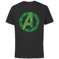 thumbnail image 1 of Marvel Avengers A Logo Lucky Shamrocks St. Patrick’s Day - Short Sleeve Cotton T-Shirt for Adults - Customized-Black, 1 of 5
