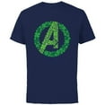 thumbnail image 1 of Marvel Avengers A Logo Lucky Shamrocks St. Patrick’s Day - Short Sleeve Cotton T-Shirt for Adults - Customized-Navy, 1 of 5