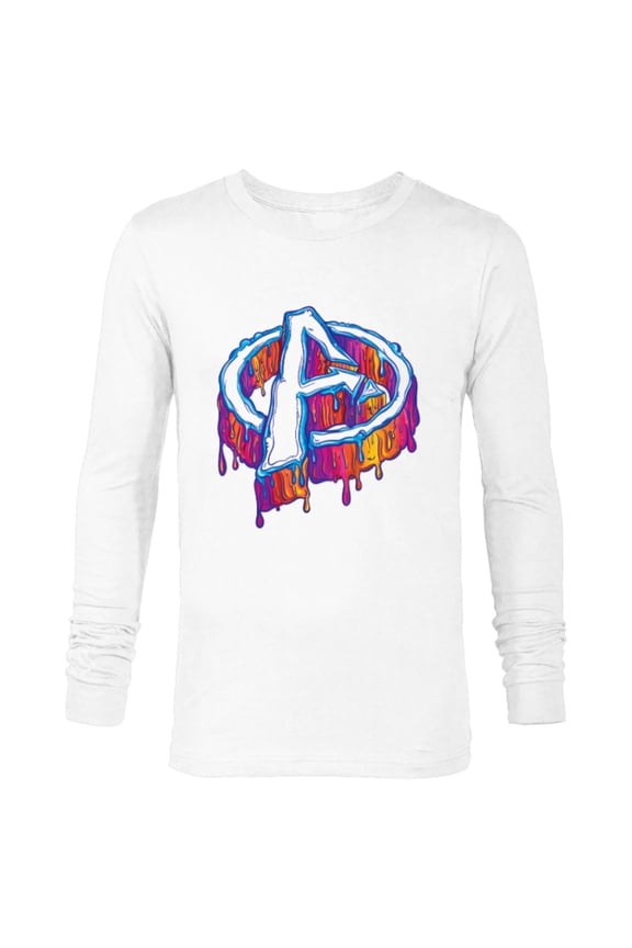 Avengers A Logo Melting Paint Drip - Long Sleeve T-Shirt for Men - Customized-White