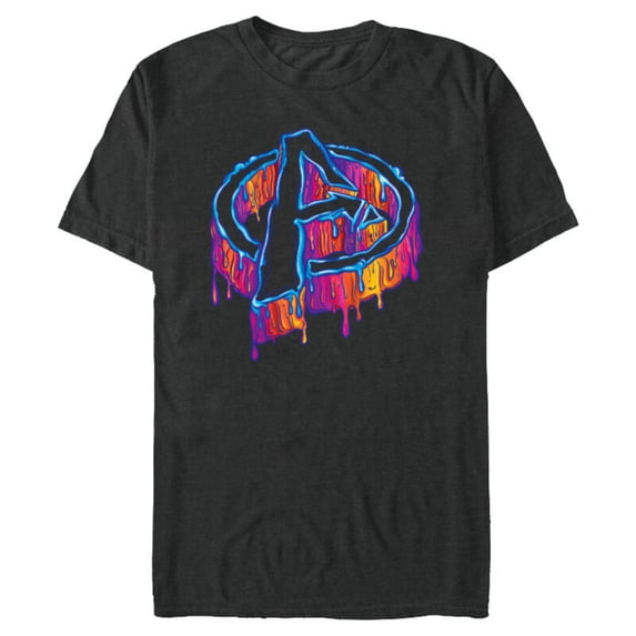 Marvel Avengers A Logo Melting Paint Drip - Short Sleeve Blended T-Shirt for Adults - Customized-Dark Heather