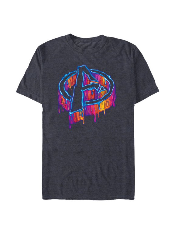 Avengers A Logo Melting Paint Drip - Short Sleeve Blended T-Shirt for Adults - Customized-Navy Heather