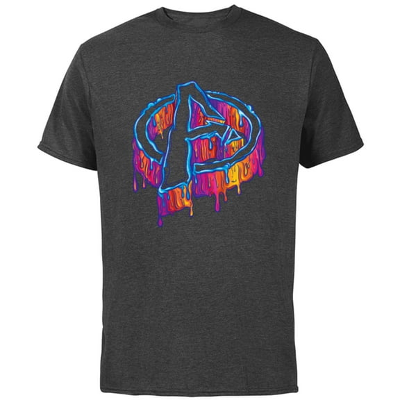 Marvel Avengers A Logo Melting Paint Drip - Short Sleeve Cotton T-Shirt for Adults - Customized-Charcoal