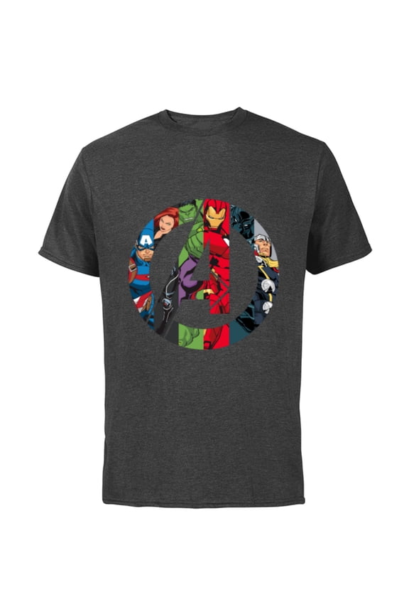 Avengers A Logo - Short Sleeve Cotton T-Shirt for Adults -Customized-Charcoal