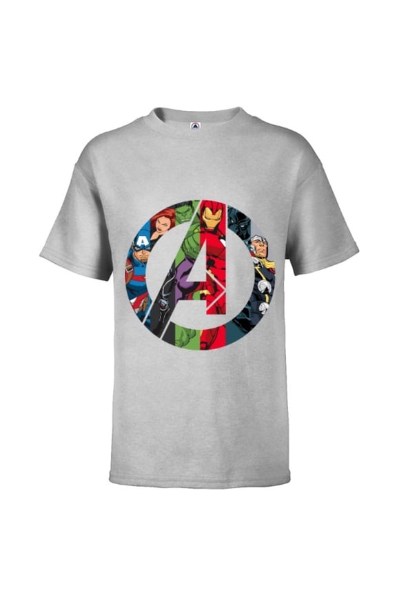 Avengers A Logo - Short Sleeve T-Shirt for Kids -Customized-Athletic Heather