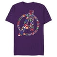 thumbnail image 1 of Marvel Avengers A Logo Symbol Holiday Christmas Icons - Short Sleeve Blended T-Shirt for Adults - Customized-Purple, 1 of 5