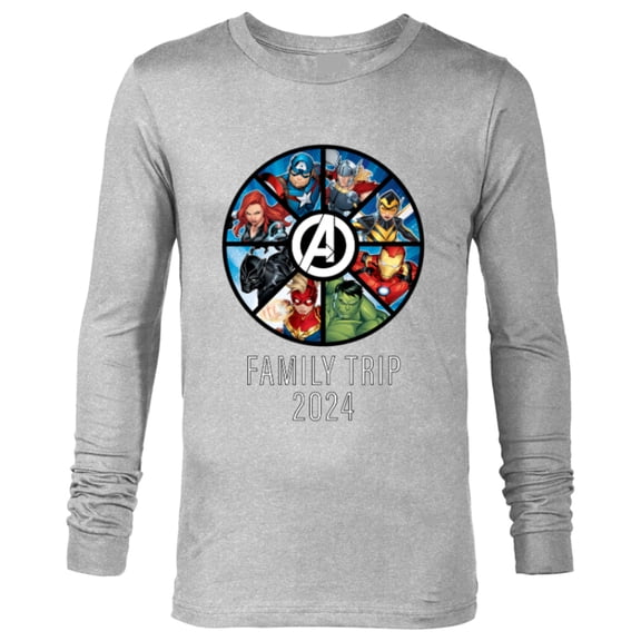 Marvel Avengers A-logo Circle Super Hero Family Trip 2024 - Long Sleeve T-Shirt for Men - Customized-Athletic Heather