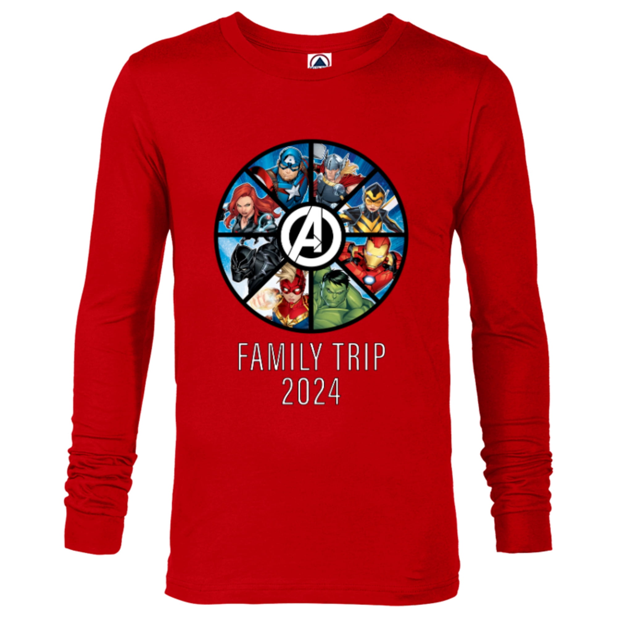 Marvel Avengers Alogo Circle Super Hero Family Trip 2024 Long Sleeve