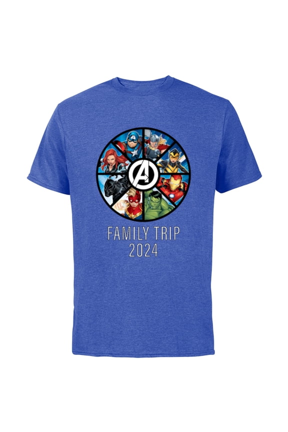 Avengers A-logo Circle Super Hero Family Trip 2024 - Short Sleeve Cotton T-Shirt for Adults - Customized-Royal Heather