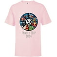 thumbnail image 1 of Marvel Avengers A-logo Circle Super Hero Family Trip 2024 - Short Sleeve T-Shirt for Kids - Customized-Soft Pink, 1 of 5