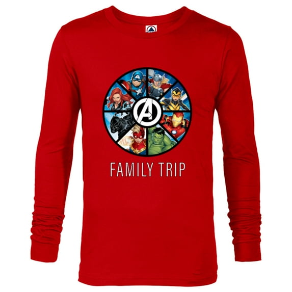 Marvel Avengers A-logo Circle Super Hero Family Trip - Long Sleeve T-Shirt for Men - Customized-New Red