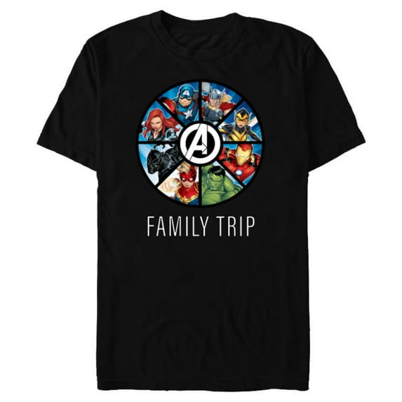 Marvel Avengers A-logo Circle Super Hero Family Trip - Short Sleeve Blended T-Shirt for Adults - Customized-Black