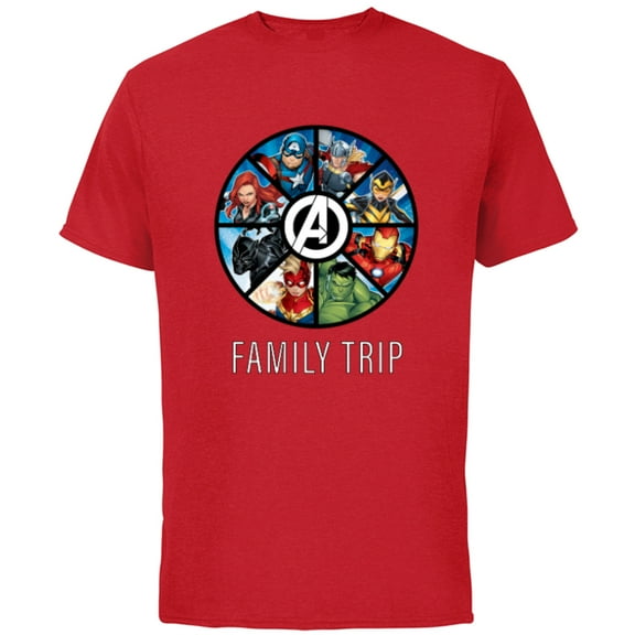 Marvel Avengers A-logo Circle Super Hero Family Trip - Short Sleeve Cotton T-Shirt for Adults - Customized-Red