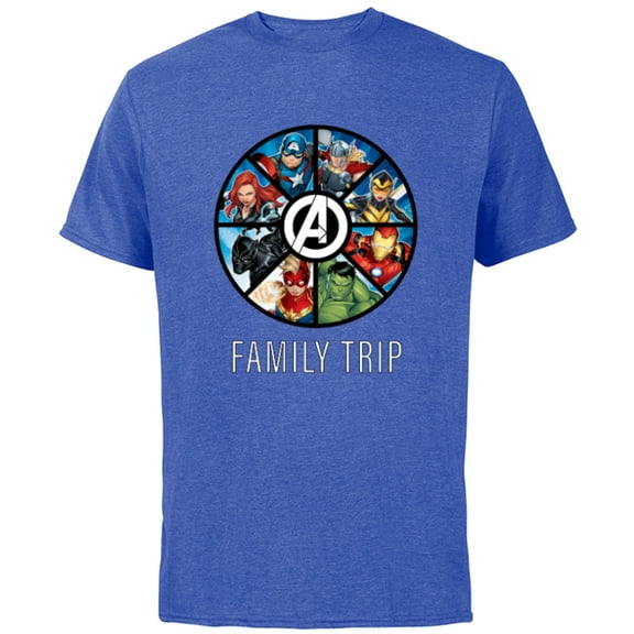 Marvel Avengers A-logo Circle Super Hero Family Trip - Short Sleeve Cotton T-Shirt for Adults - Customized-Royal Heather