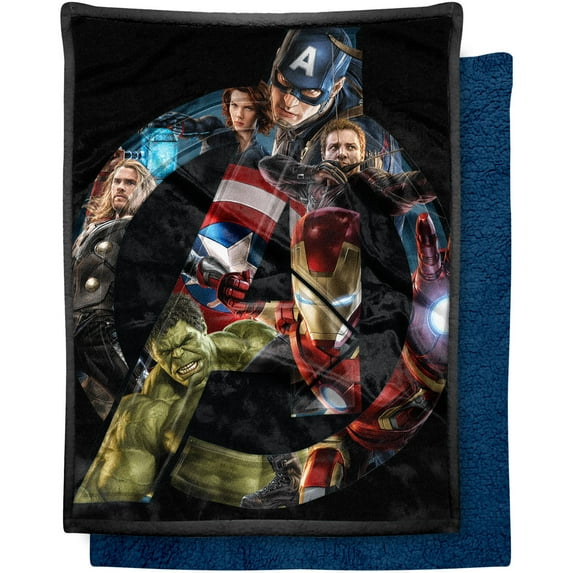 Marvel Avengers: Age of Ultron A Crowd HD Mink Sherpa Throw