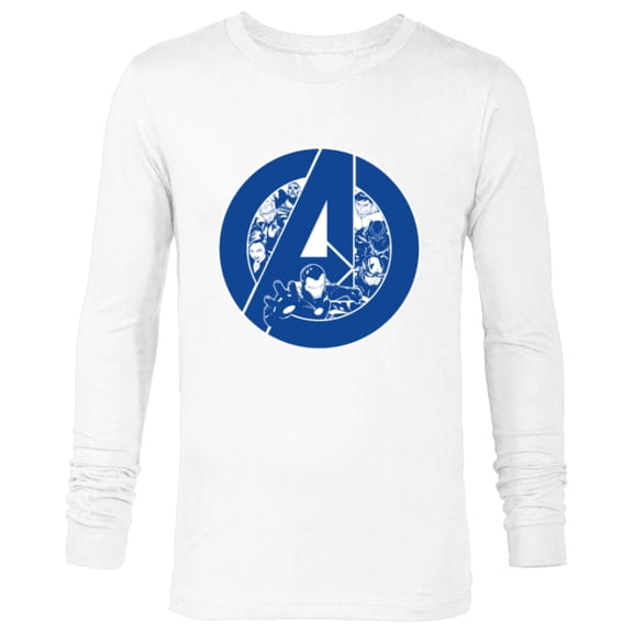 Marvel Avengers Assemble A-Logo Team Blue - Long Sleeve T-Shirt for Men - Customized-White