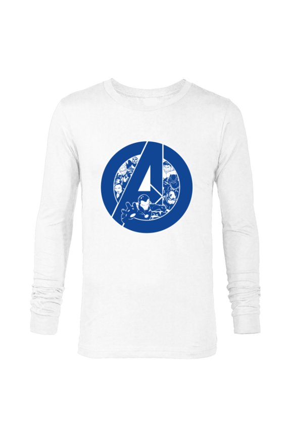 Avengers Assemble A-Logo Team Blue - Long Sleeve T-Shirt for Men - Customized-White