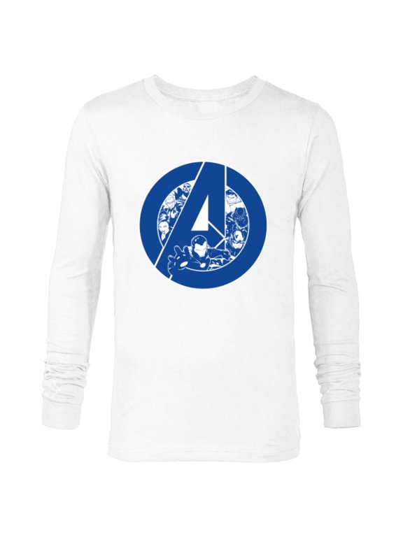 Avengers Assemble A-Logo Team Blue - Long Sleeve T-Shirt for Men - Customized-White