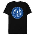 thumbnail image 1 of Marvel Avengers Assemble A-Logo Team Blue - Short Sleeve Blended T-Shirt for Adults - Customized-Black, 1 of 5