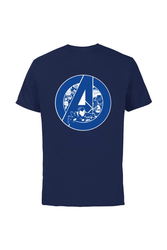 Avengers Assemble A-Logo Team Blue - Short Sleeve Cotton T-Shirt for Adults - Customized-Navy