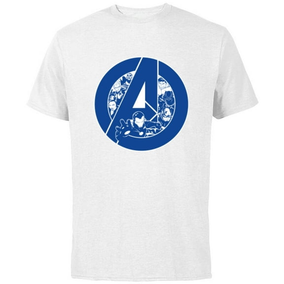 Marvel Avengers Assemble A-Logo Team Blue - Short Sleeve Cotton T-Shirt for Adults - Customized-White