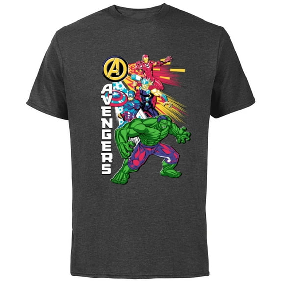 Marvel Avengers Assemble Fearless Foursome - Short Sleeve Cotton T-Shirt for Adults - Customized-Charcoal