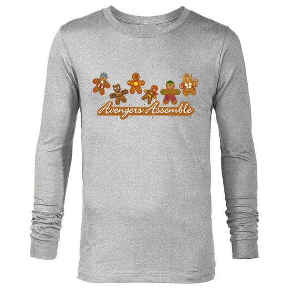 Marvel Avengers Assemble Gingerbread Cookies Holiday - Long Sleeve T-Shirt for Men - Customized-Athletic Heather