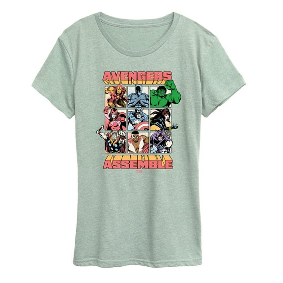 Marvel - Avengers Assemble Grid - Women's Short Sleeve Graphic T-Shirt