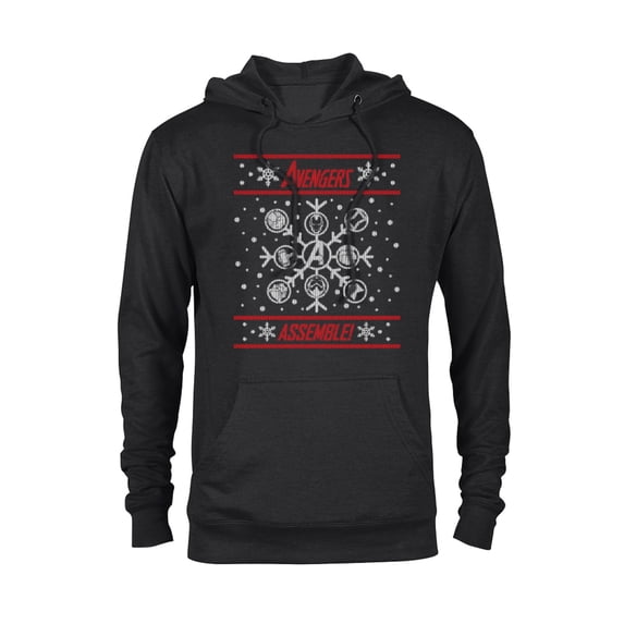 Marvel Avengers Assemble Holiday Sweater - Pullover Hoodie for Adults - Customized-Black