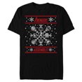 thumbnail image 1 of Marvel Avengers Assemble Holiday Sweater - Short Sleeve Blended T-Shirt for Adults - Customized-Black, 1 of 5