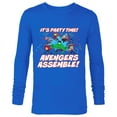 thumbnail image 1 of Marvel Avengers Assemble It’s Party Time Toony Birthday - Long Sleeve T-Shirt for Men - Customized-Navy, 1 of 5