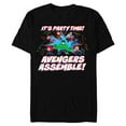 thumbnail image 1 of Marvel Avengers Assemble It’s Party Time Toony Birthday - Short Sleeve Blended T-Shirt for Adults - Customized-Black, 1 of 5