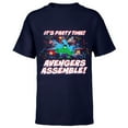 thumbnail image 1 of Marvel Avengers Assemble It’s Party Time Toony Birthday - Short Sleeve T-Shirt for Kids - Customized-Navy, 1 of 5