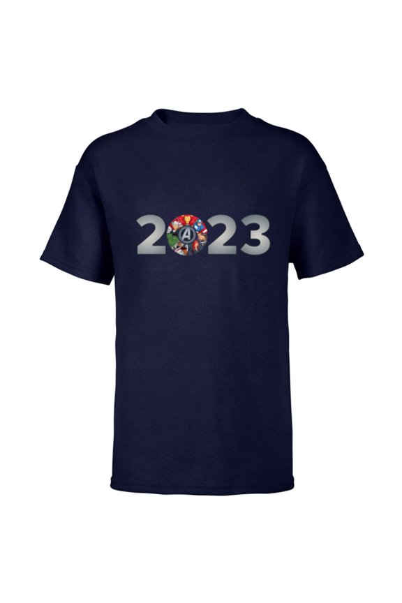 Avengers Assemble Team 2023 New Year - Short Sleeve T-Shirt for Kids - Customized-Navy