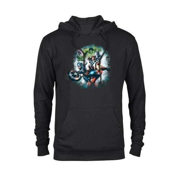 Marvel Avengers Assemble Team Full Color - Pullover Hoodie for Adults - Customized-Black