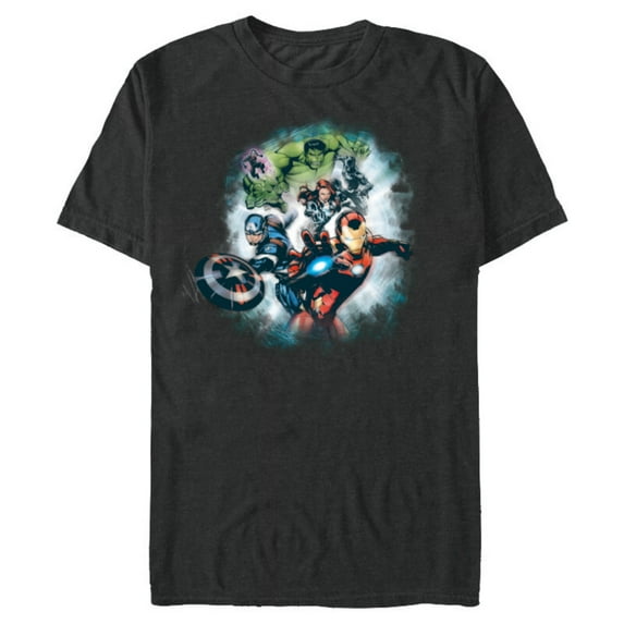 Marvel Avengers Assemble Team Full Color - Short Sleeve Blended T-Shirt for Adults - Customized-Dark Heather